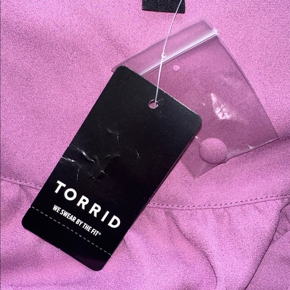 Torrid Purple Button-Front Blouse - Picture 7 of 7